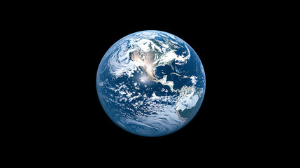 Naklejka premium Earth in Space with Blue and White Clouds