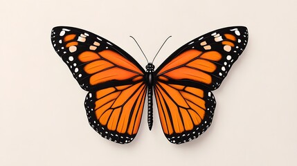Obraz premium A beautifully detailed butterfly with orange and black wings is shown