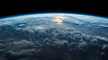Fototapeta premium Earth with Blue Clouds and Ocean from Space