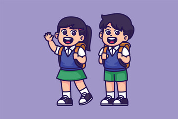 Cute kid wearing school uniform
