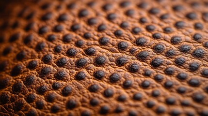 Close-up Texture of Brown Leather with Embossed Dots