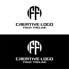 creative letter logo ff design vector