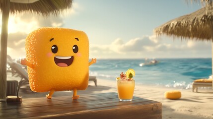 Happy food beach vacation drink