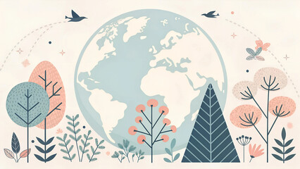 World environment and earth day concept, Close-up of children holding a planet, save world background Created with Generative AI, Prevent global warming