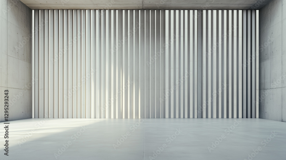 Aufkleber minimalist architectural interior: an interior view of a modern building, featuring a striking patte