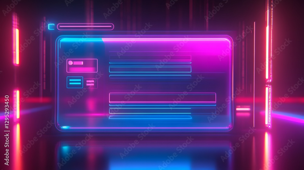 Poster futuristic 3d-rendered ai-powered chatbot with glowing digital interface