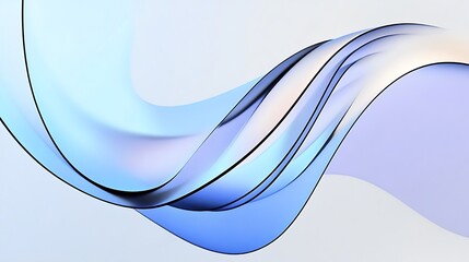 Abstract 3D Blue Waves on White Backdrop Rendering Artistic Flowing Curves Elegant Design Smooth Gradient Texture Modern Graphic Wallpaper Art