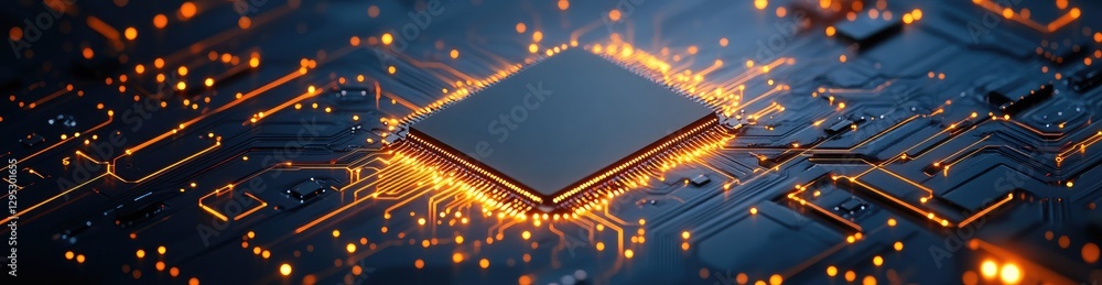 Aufkleber cpu on circuit board with energy flow