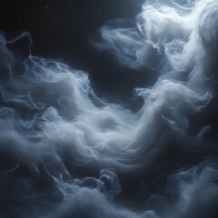 Obraz premium Ethereal Wisps of Smoke or Mist Floating in a Dark Cosmic Abyss with a Dreamy Aesthetic