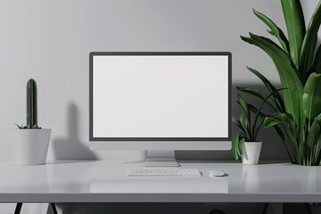 Vibrant Color Visual of Realistic Desktop Computer Mockup