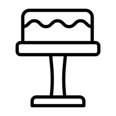 Birthday Cake Topper Vector Line Icon Design