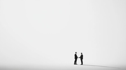 Executive departures with a leader shaking hands with a colleague. Featuring leadership transition and career shift