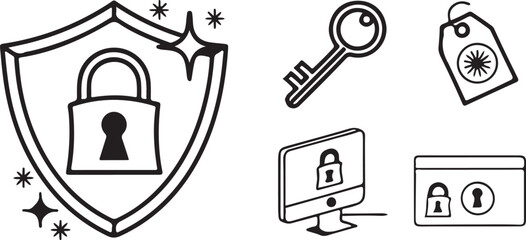 Isolated black security line and glyph solid icon Vector, black security line and glyph solid Silhouette,black security line and glyph solid icon set, black security line and glyph solid for logo