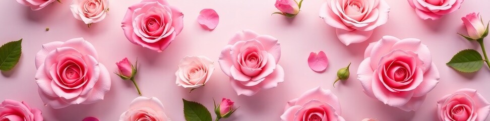 Fototapeta premium Delicate pink roses on a seamless background, perfect for elegant decor, wallpaper, decor, background