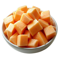 Cantaloupe Cubes in a Bowl - Fresh and Healthy Summer Fruit