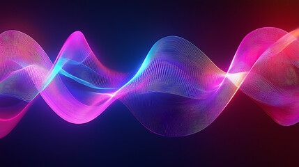 Elegant curving neon ribbons forming a futuristic energy field high quality 