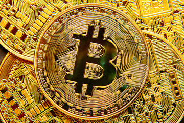 Cryptocurrency Coin with Bitcoin Symbol