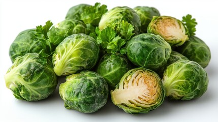 Fototapeta premium roasted brussels sprouts isolated on transparent background