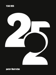poster, background with the number 2025, dark background