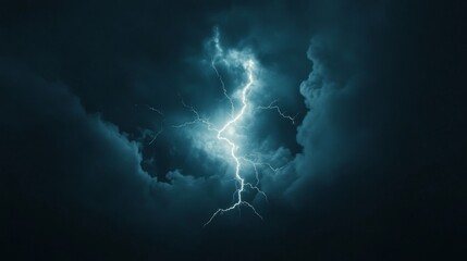 Fototapeta premium Stormy Night Sky with Lightning