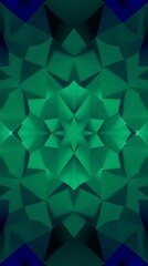 Obraz premium An Abstract Digital Artwork Showcasing A Geometric Pattern Of Interconnected, Luminous Polygons In Varying Shades Of Emerald And Sapphire, Exhibiting A Sleek, Minimalist Aesthetic, R.