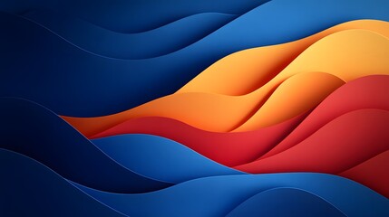 Naklejka premium Abstract Waves Of Vibrant Colors Resemble Flowing Abstract Forms