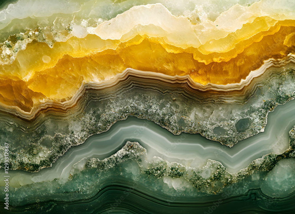 Poster abstract artistry, a close-up view of multi-colored agate stone layers showcasing intricate patterns