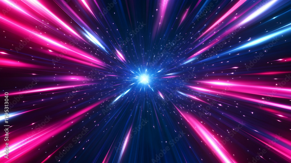 Aufkleber abstract cosmic background with glowing light streaks simulating high-speed travel through space and