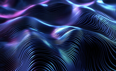 Abstract Flowing Metallic Lines with Blue and Pink Highlights creating a captivating and modern visual that invites exploration and imagination