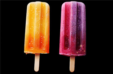 Colorful Popsicles: A Duo of Refreshing Frozen Treats