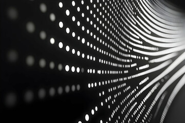 Abstract Light Pattern, A Modern Background with Luminous White Dots on Dark Surface, Perfect for Technology, Science, or Futuristic Themes, Wallpaper Design