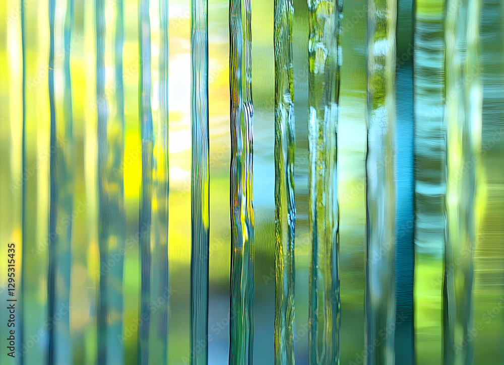 Poster abstract reflections, a serene interplay of light and texture through glass, creating a calming and 