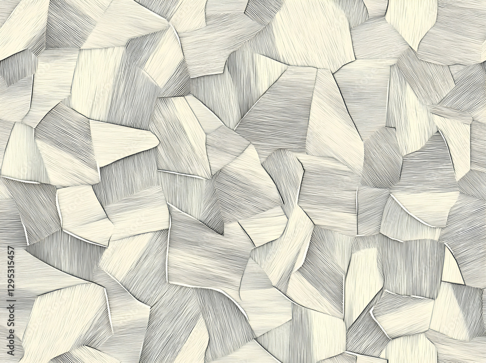 Aufkleber abstract mosaic tile pattern with hand-drawn lines, creating a textured and organic design perfect f