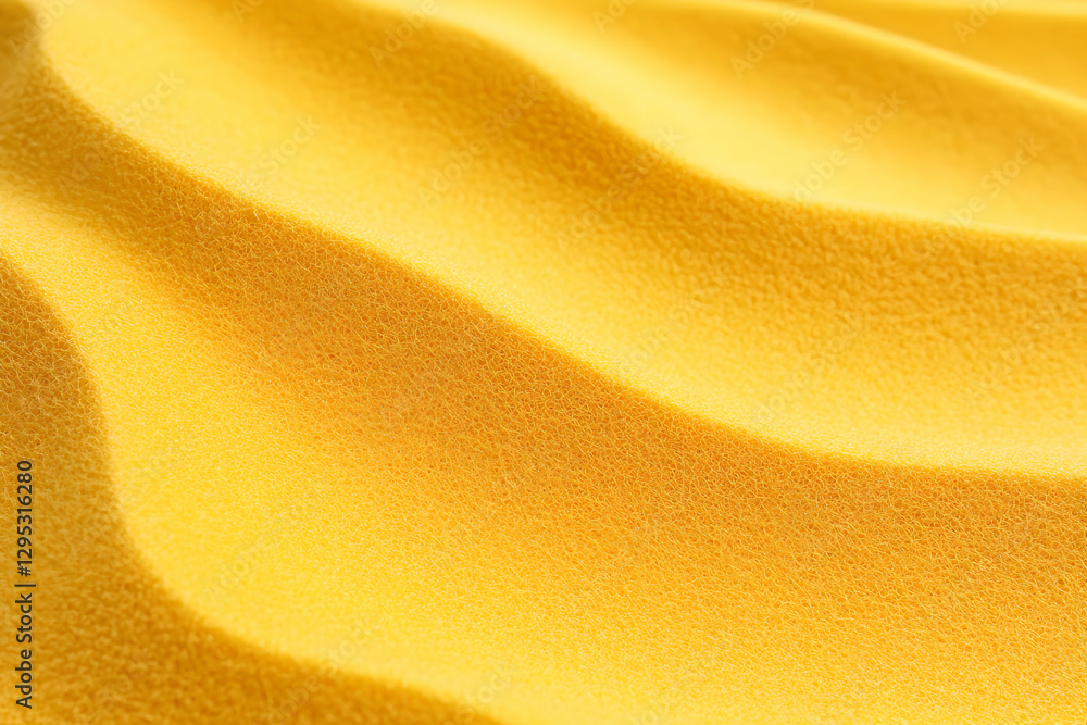Poster abstract waves of golden yellow, a textured macro image showcasing fluidity, rich color, and softnes