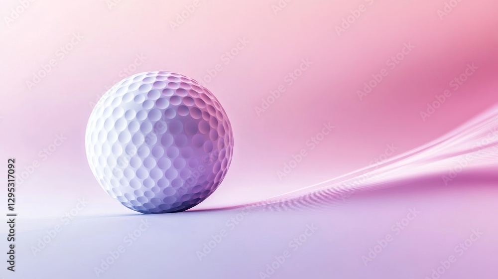 Aufkleber dynamic 3d render of golf ball in motion with gradient background