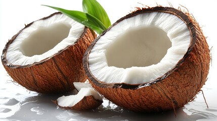 single coconut slice isolated catoon style