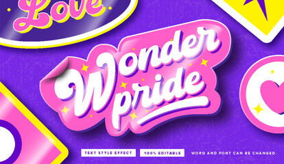 Sticker Wonder Pride text style effect