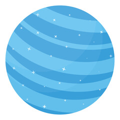 Neptune planet flat icon isolated on white background.