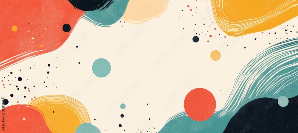 Poster minimalist art background template copy space. generative ai technology.