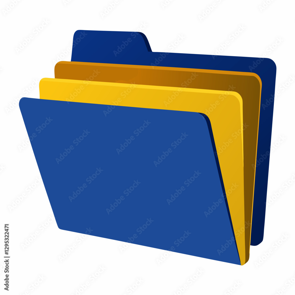 Aufkleber blue folder icon. 3d folder icon. blue folder with a folder