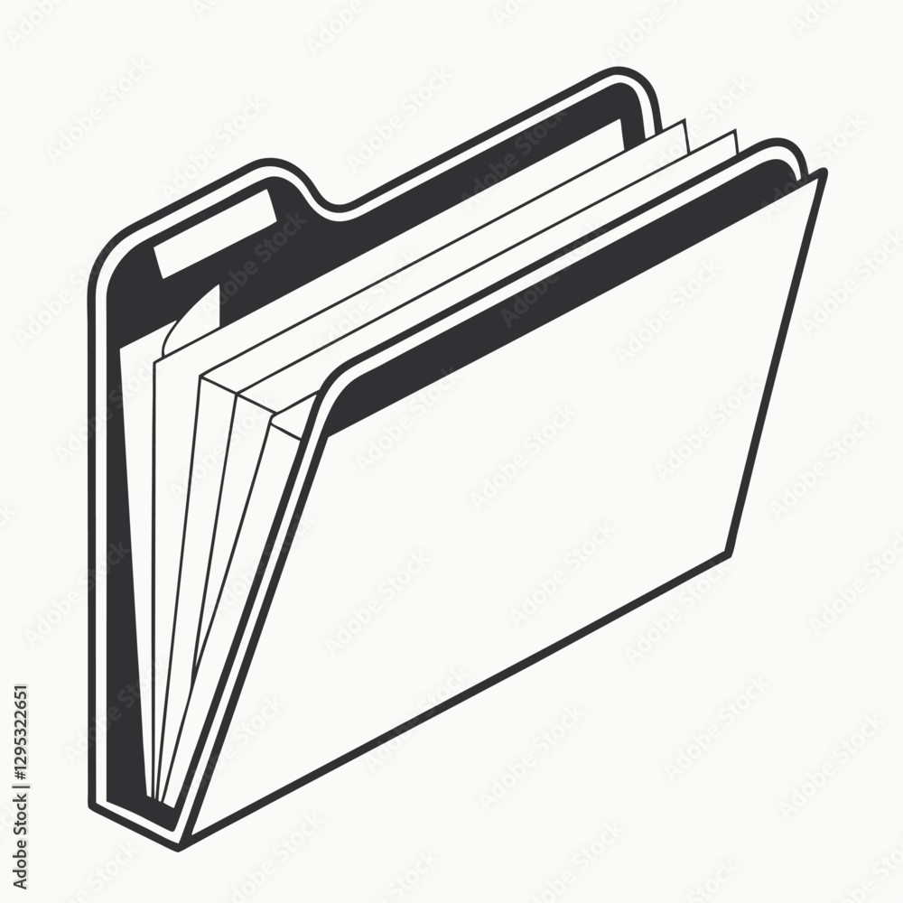 Poster file folder with document. file folder with documents. folder with documents.