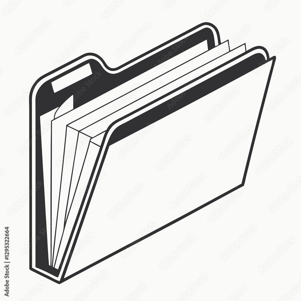 Poster file folder with document. file folder with documents. folder with documents.