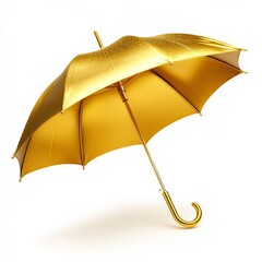 Golden umbrella. Umbrella on white background