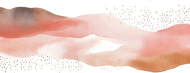 Abstract Watercolor Swirls with Gold Glitter