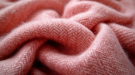 Soft Pink Herringbone Knitted Fabric Texture