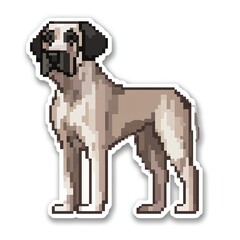 Obraz premium Adorable Pixel Art Great Dane: A charming 8-bit canine sticker!