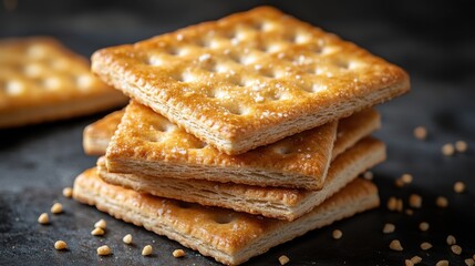 Fototapeta premium tasty crackers isolated,studio background