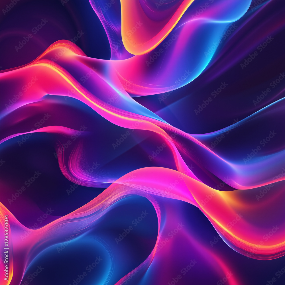 Poster an abstract background with colorful wavy lines