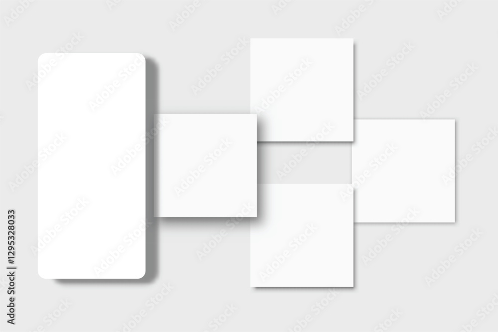 Canvas Prints social media post interface mockup. social media mobile app page template design for user carousel s