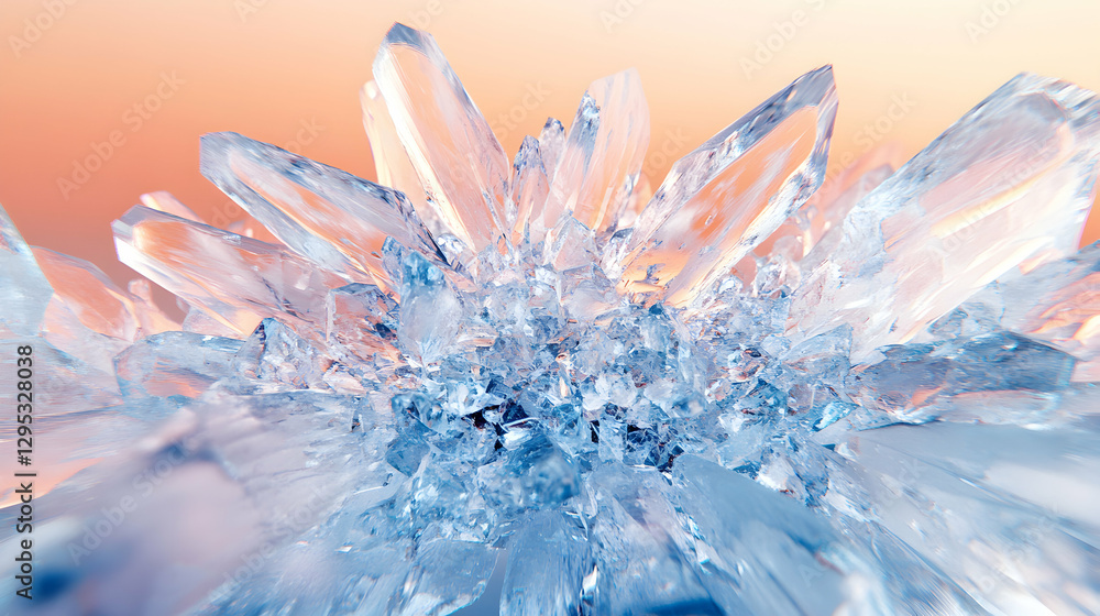 Poster captivating crystal formation, a mesmerizing macro view of intricate structures and delicate shimmer